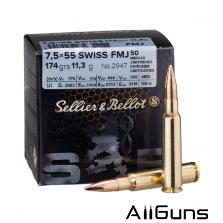 Sellier & Bellot 7.5x55mm Swiss FMJ - 50 Cartouches Sellier & Bellot - 1