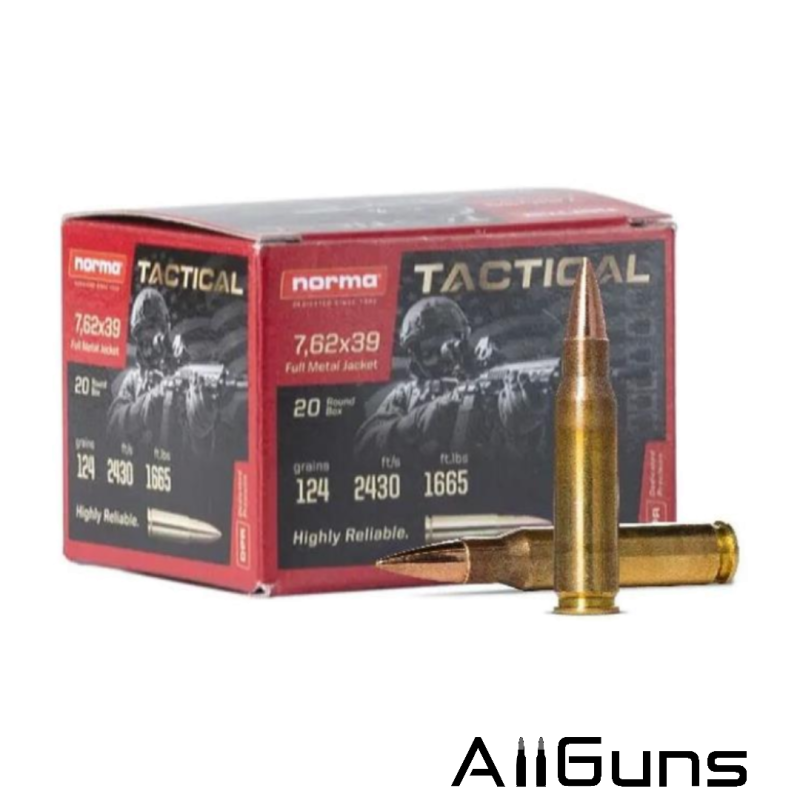 Norma Tactical 7.62x39mm FMJ - 20 cartouches Norma - 1